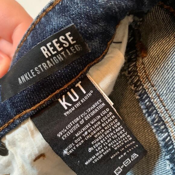 Kut from the Kloth | Dark Wash Reese Straight Ankle Denim Size 2 - Picture 7 of 8